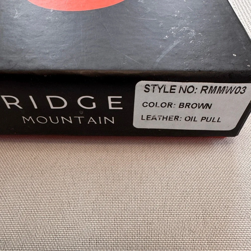 Ridge Mountain Mens Brown Oil Pull Leather Trifold Wallet RMMW03 NIB